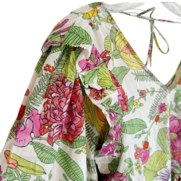 Love The Label Mitzie Floral Ruffle Blouse Romantic Feminine Sz XS Cottagecore - Picture 15 of 16